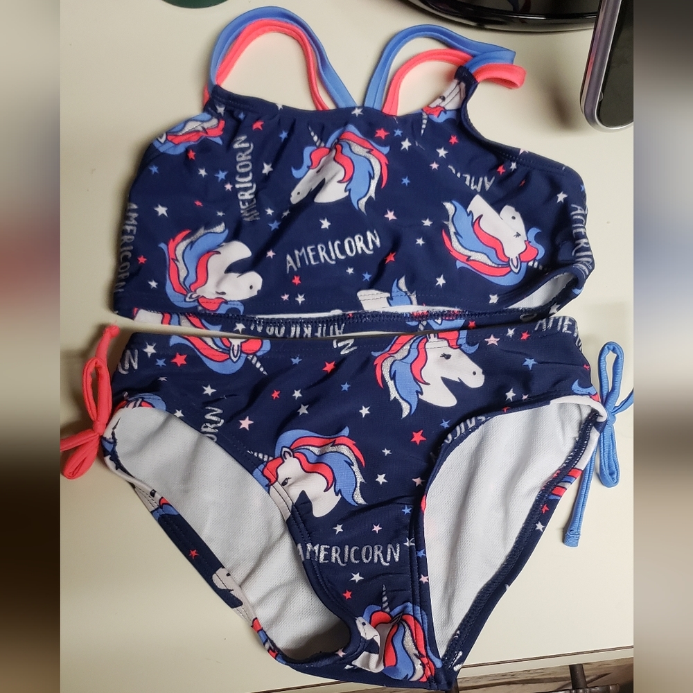 Cat & Jack Girls bikini with Americorns